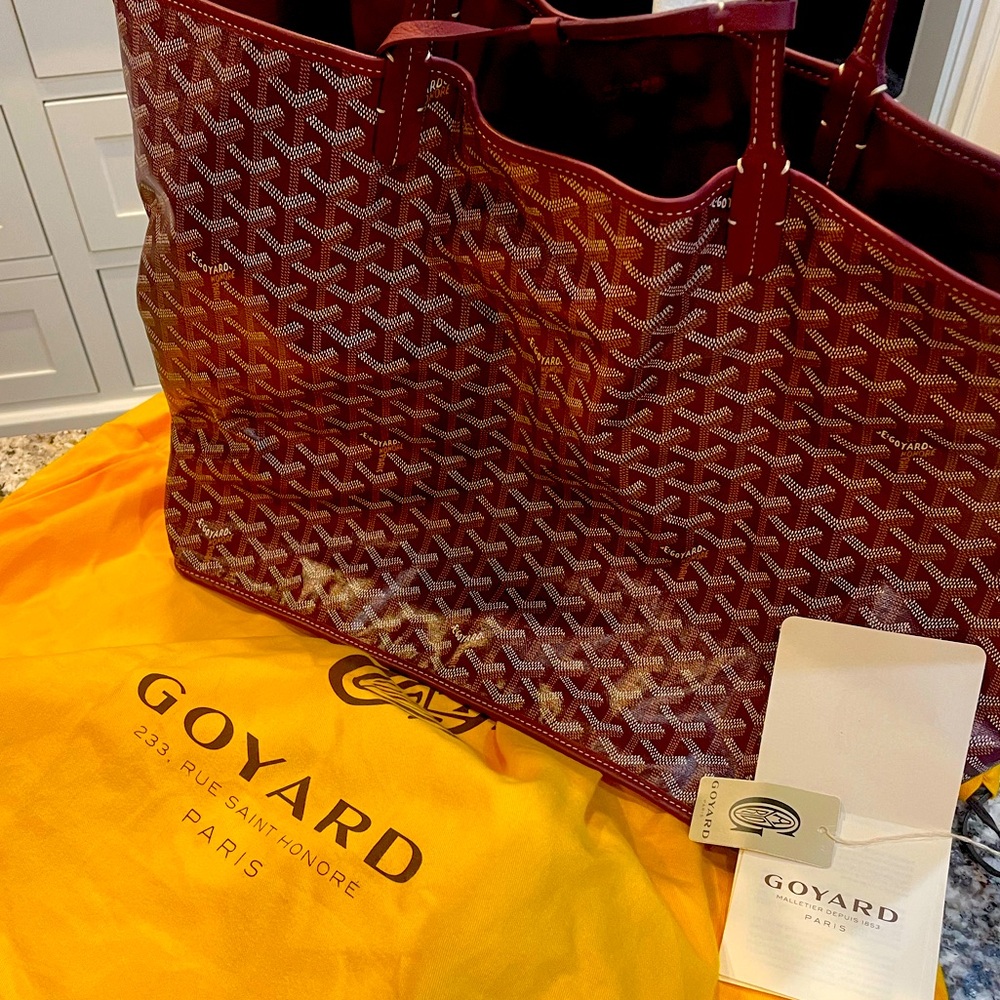 Brand new!Goyard Purple Goyardine Coates Canvas and Leather Saint Louis Tote